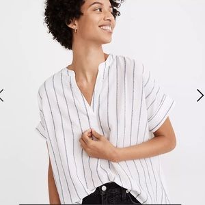 Madewell Lakeline Popover Shirt in Stripe size M